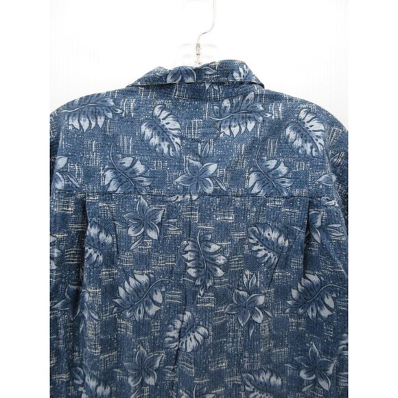 VINTAGE Ocean Pacific Shirt Large OP Hawaiian Floral Button Up Camp * - Picture 7 of 10